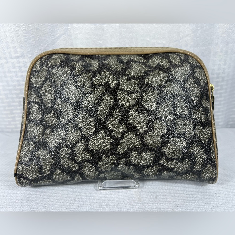 7037: Vintage Yves Saint Laurent YSL Monogram Zip Pouch Clutch - Picture 2 of 9